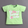 BUMZEE Green & Dusty Pink Girls Half Sleeves T-Shirt & Short Set Pack of 2