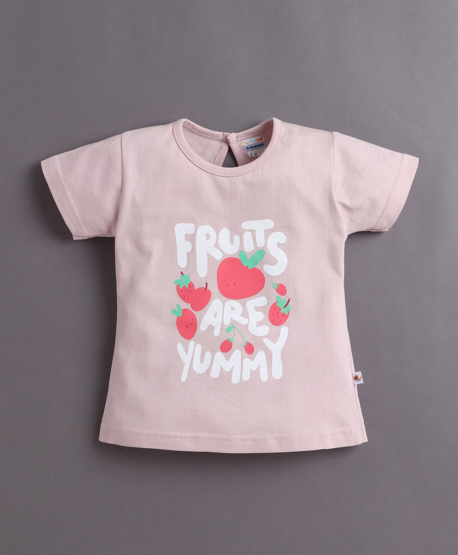BUMZEE Green & Dusty Pink Girls Half Sleeves T-Shirt & Short Set Pack of 2