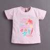 BUMZEE Pink & Beige Girls Half Sleeves T-Shirt & Short Set Pack of 2
