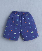 Bumzee Mint & Navy Animal Print T-Shirt & Short Set, Half Sleeves, 100% Cotton