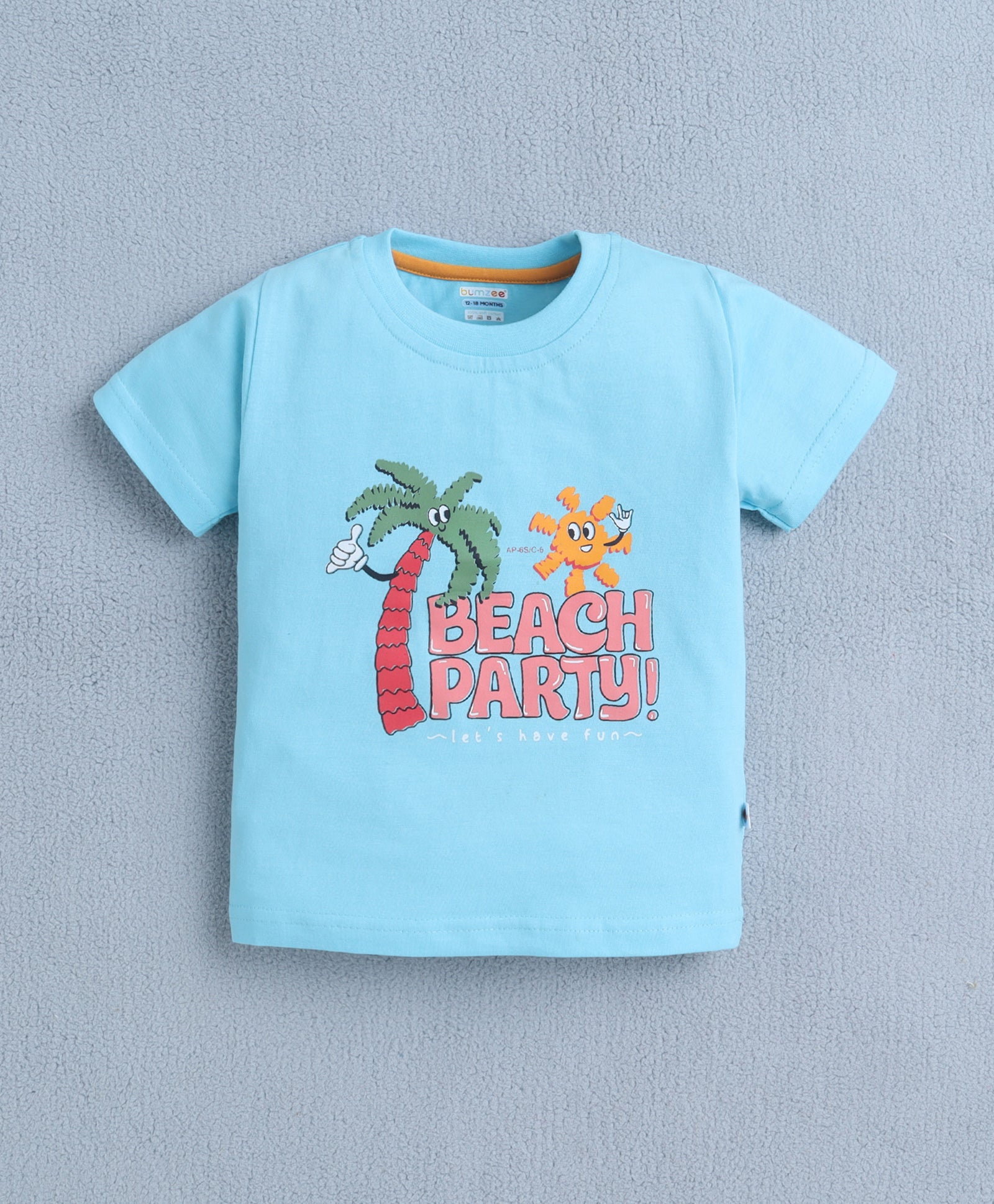 BUMZEE Blue & Orange Boys Half Sleeves T-Shirt & Short Set