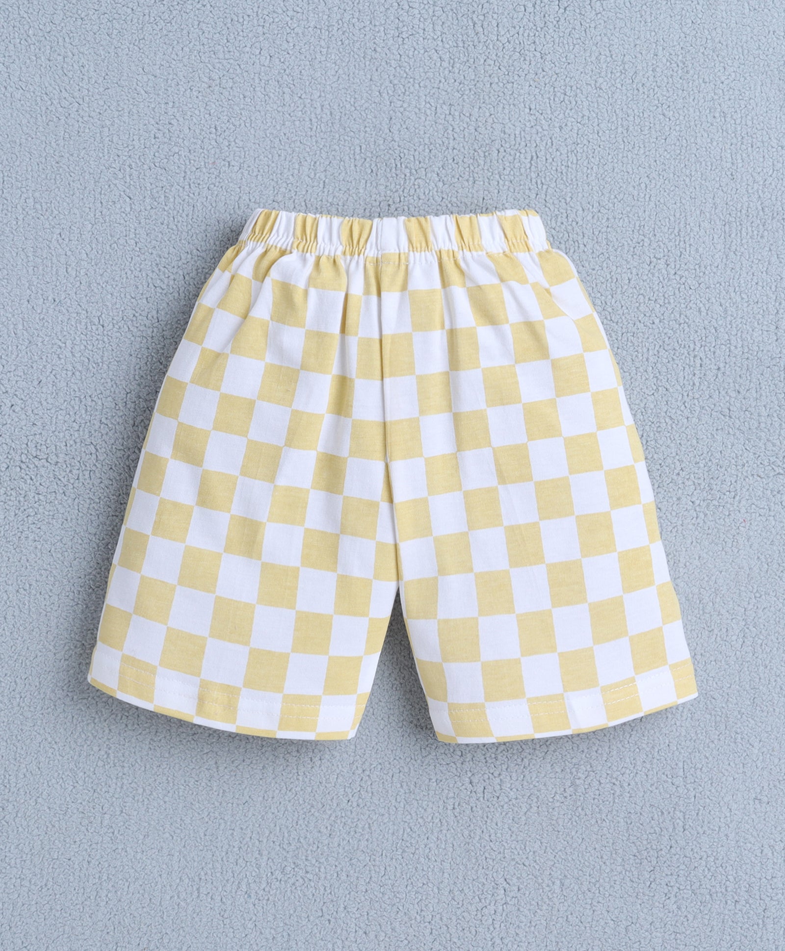 BUMZEE Yellow & White Boys Half Sleeves T-Shirt & Short Set