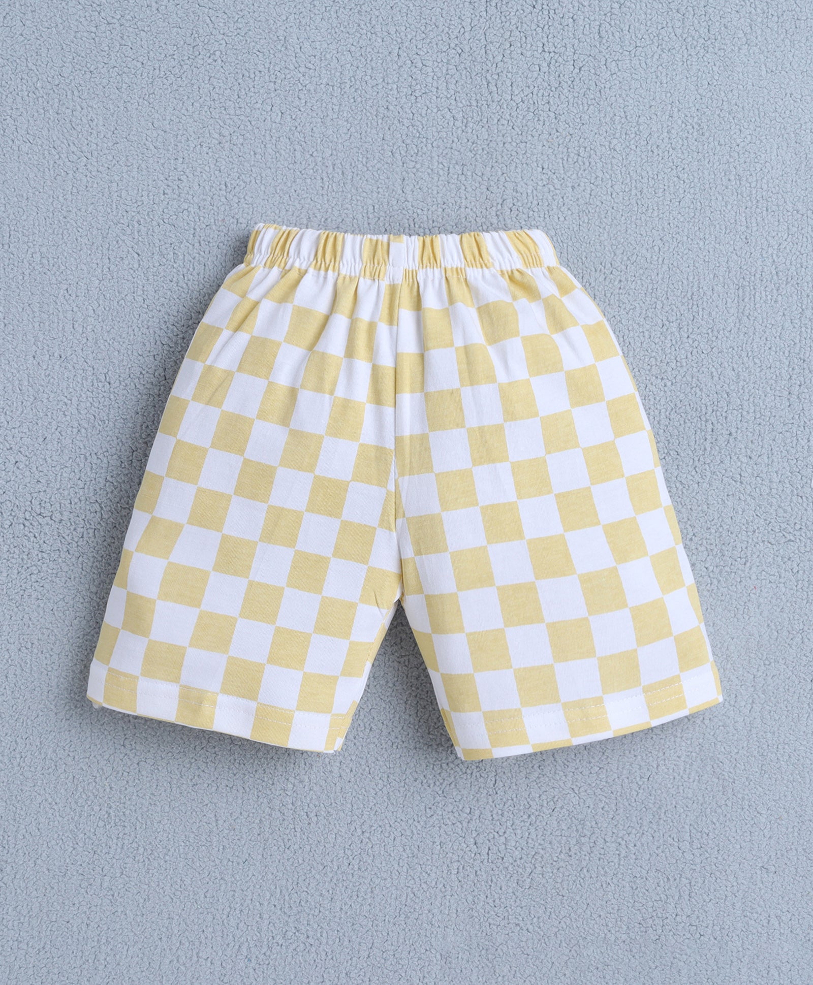 BUMZEE Yellow & White Boys Half Sleeves T-Shirt & Short Set