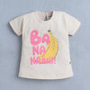 Beige & Pink Girls Half Sleeves T-Shirt & Short Set
