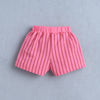 Beige & Pink Girls Half Sleeves T-Shirt & Short Set