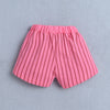 Beige & Pink Girls Half Sleeves T-Shirt & Short Set