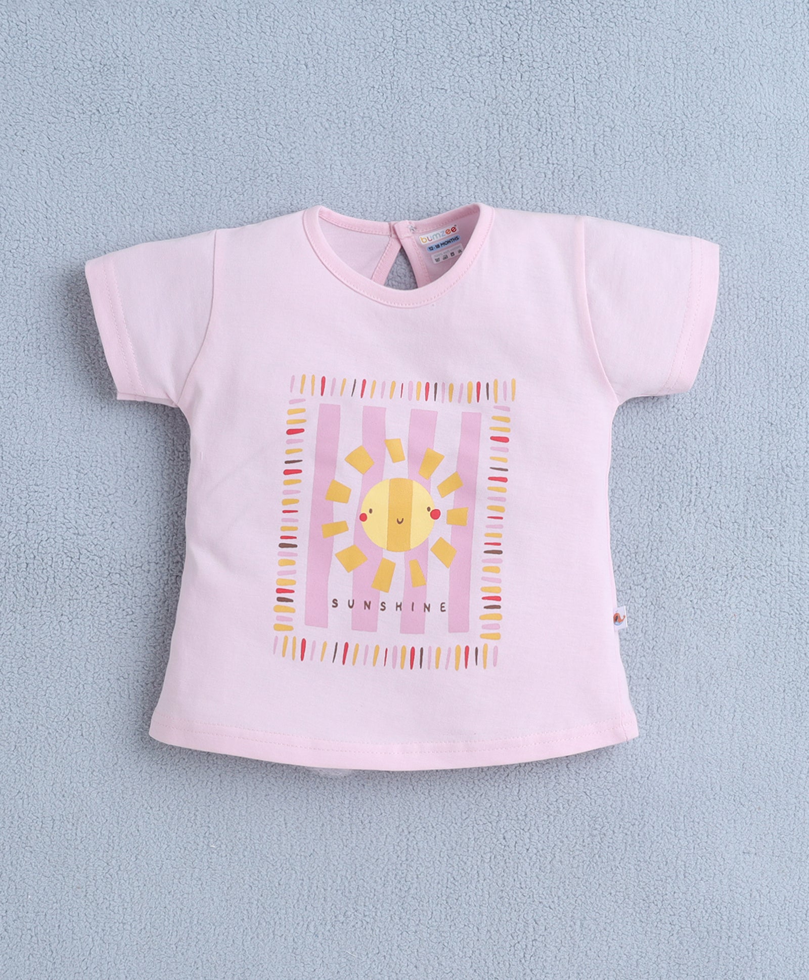 BUMZEE Pink Girls Half Sleeves T-Shirt & Short Set