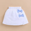 BUMZEE Sky Blue & White Girls Half Sleeves T-Shirt & Skirt Set