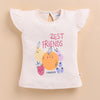 BUMZEE Beige & Pink Girls Half Sleeves T-Shirt & Short Set