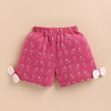 BUMZEE Beige & Pink Girls Half Sleeves T-Shirt & Short Set