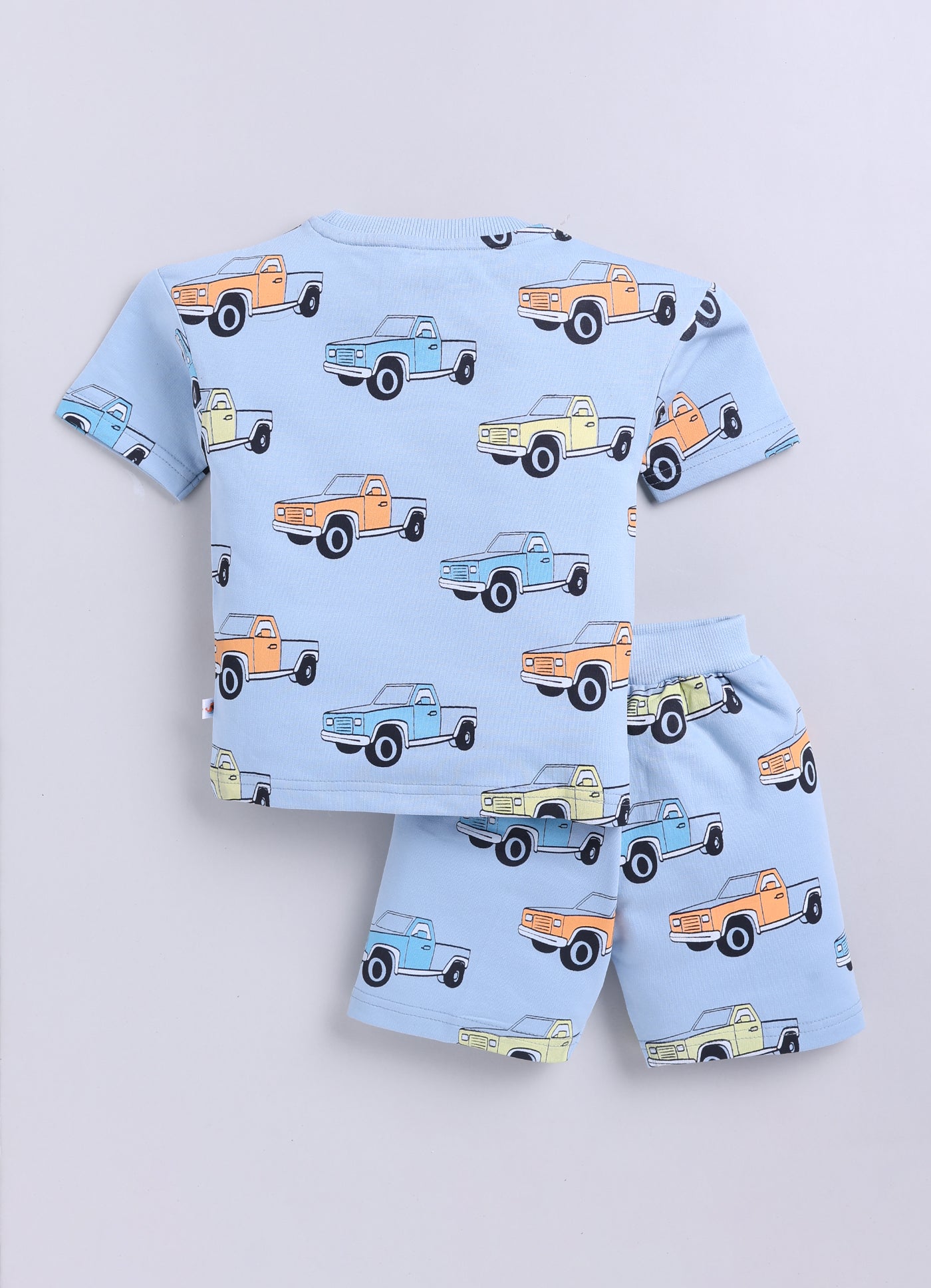BUMZEE Sky Blue Boys Half Sleeves Oversized T-Shirt & Short Set