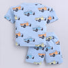BUMZEE Sky Blue Boys Half Sleeves Oversized T-Shirt & Short Set
