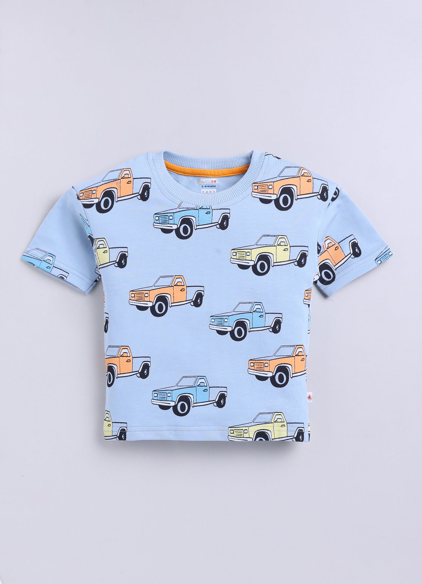 BUMZEE Sky Blue Boys Half Sleeves Oversized T-Shirt & Short Set