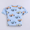 BUMZEE Sky Blue Boys Half Sleeves Oversized T-Shirt & Short Set