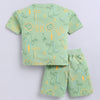 BUMZEE Green Boys Half Sleeves Oversized T-Shirt & Short Set