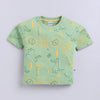 BUMZEE Green Boys Half Sleeves Oversized T-Shirt & Short Set