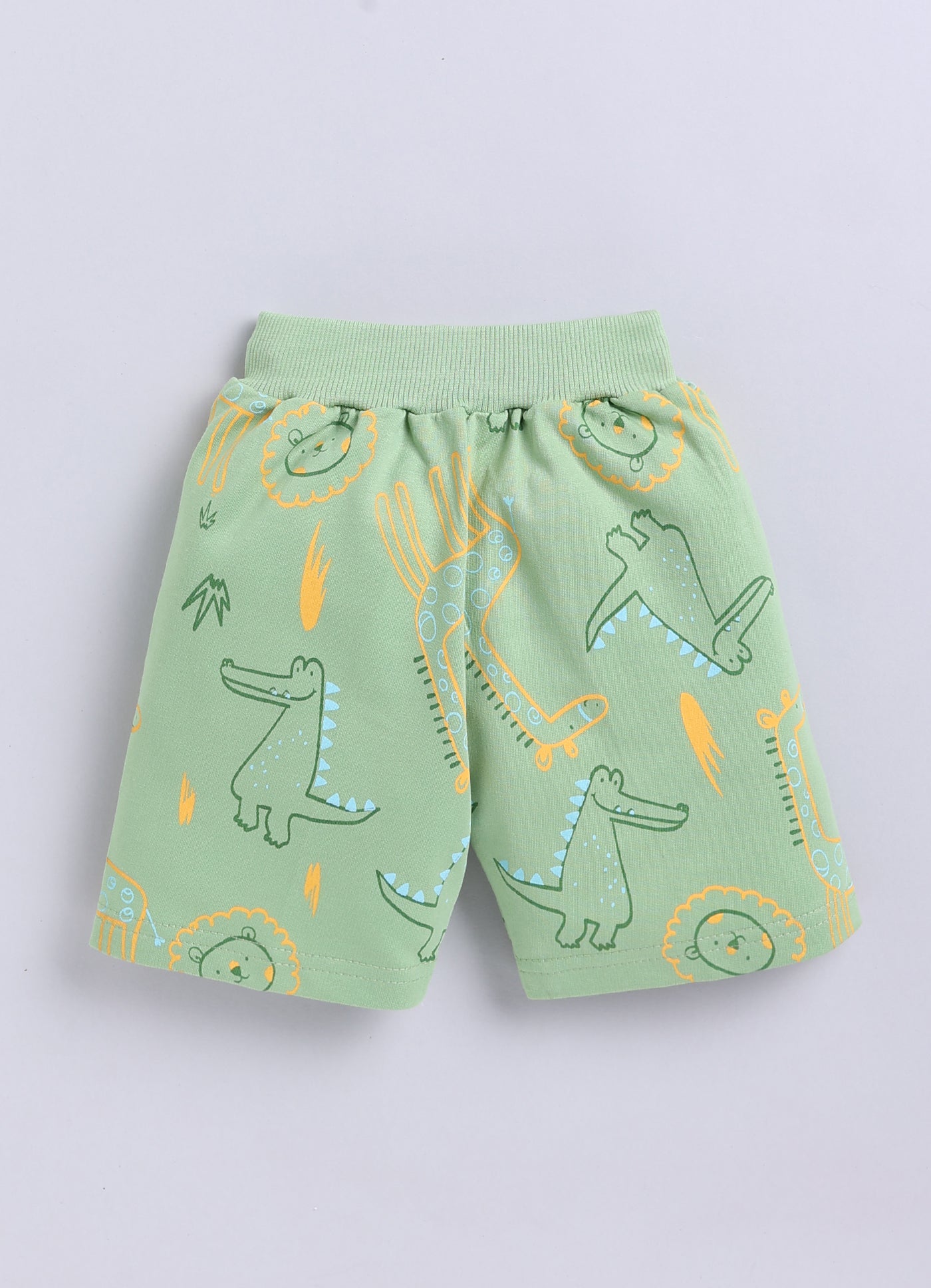 BUMZEE Green Boys Half Sleeves Oversized T-Shirt & Short Set