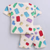 BUMZEE Beige Boys Half Sleeves Oversized T-Shirt & Short Set