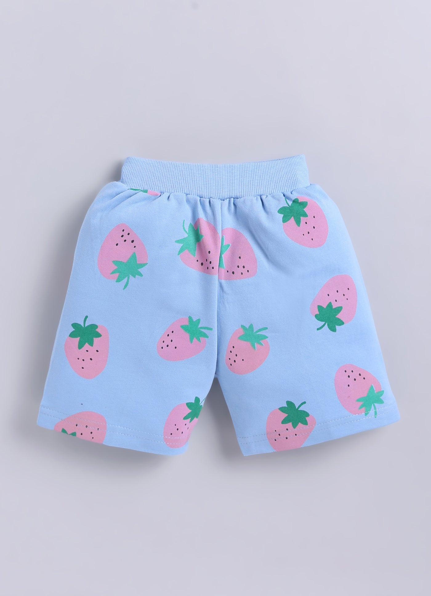 BUMZEE Sky Blue Girls Half Sleeves Oversized T-Shirt & Short Set