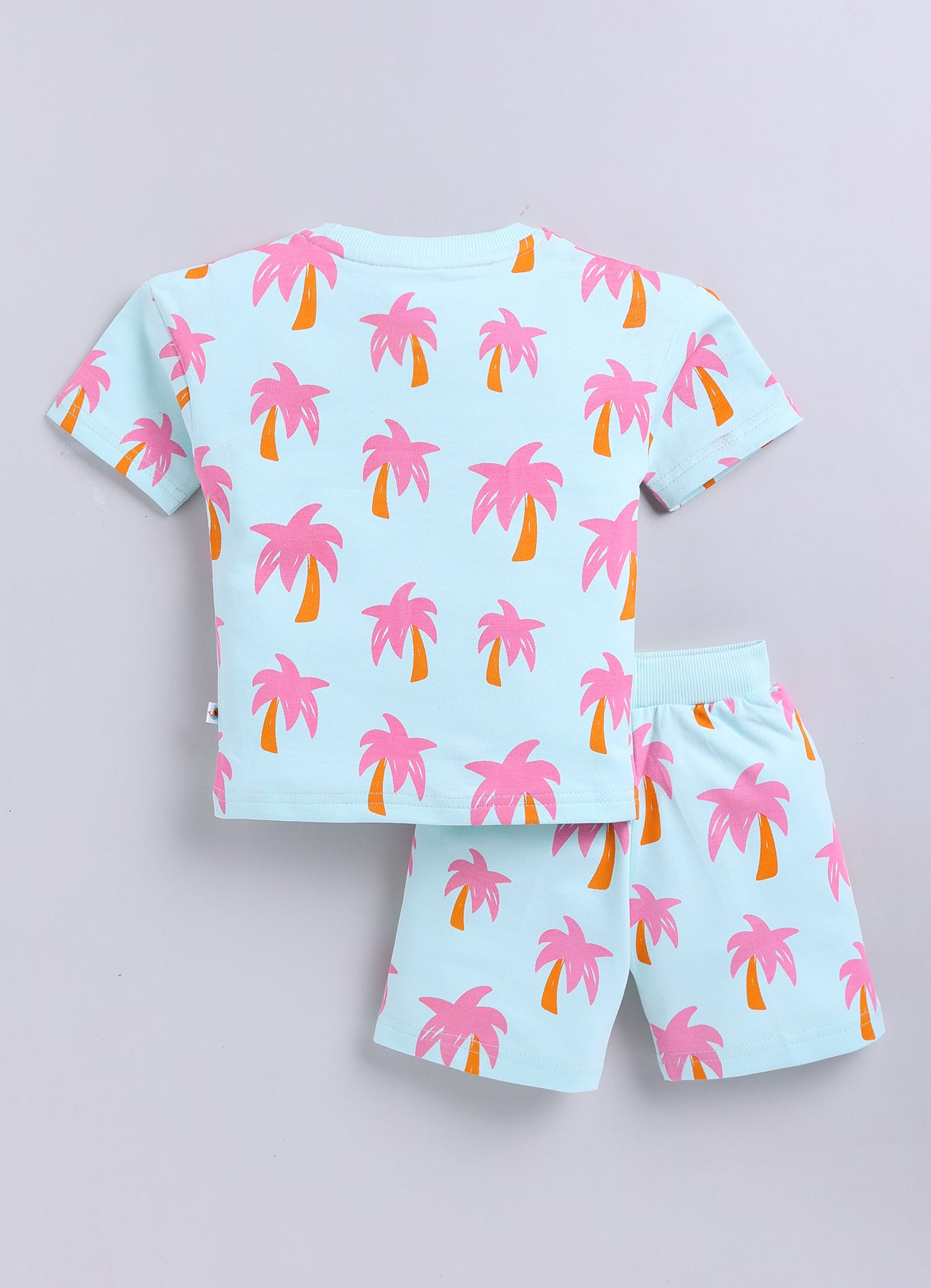 BUMZEE Mint Green Girls Half Sleeves Oversized T-Shirt & Short Set