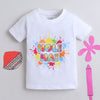 BUMZEE White Unisex Half Sleeves Holi Hai T-Shirt