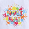 BUMZEE White Unisex Half Sleeves Holi Hai T-Shirt