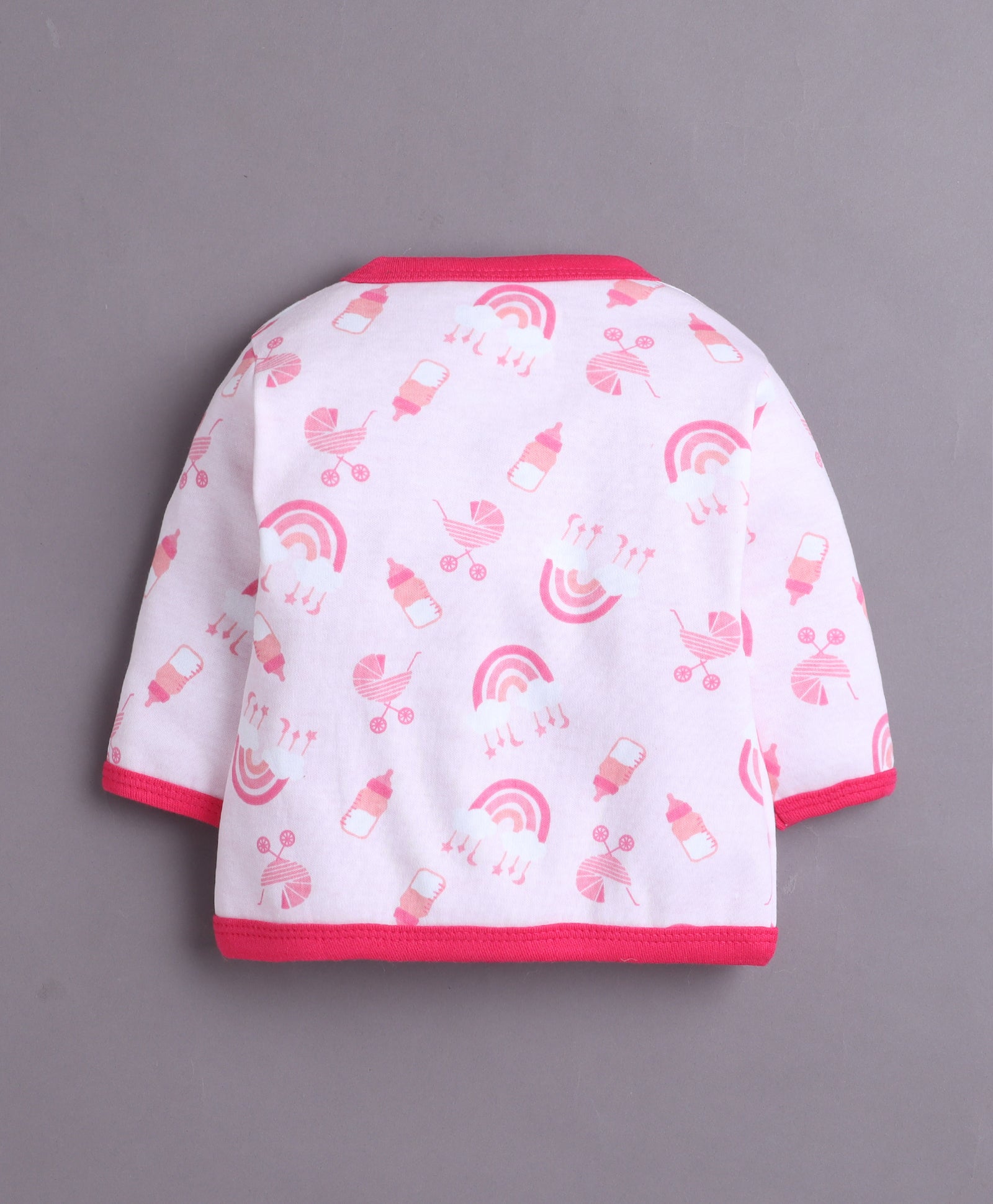 Girls Full Sleeves Jabla White & Baby Pink Pack of 3