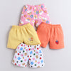 BUMZEE Orange & Yellow Girls Shorts Pack Of 4