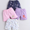 BUMZEE Pink & Lavender Girls Shorts Pack Of 4