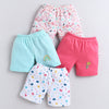 BUMZEE Pink & Mint Green Girls Shorts Pack Of 4