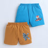 BUMZEE Blue & Mustard Boys Shorts Pack Of 2