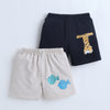 BUMZEE Black & Beige Boys Shorts Pack Of 2
