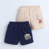 BUMZEE Beige & Navy Boys Shorts Pack Of 2