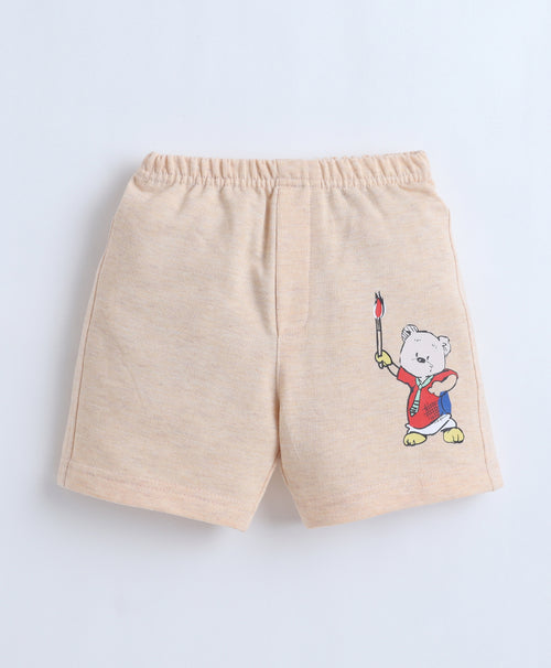BUMZEE Beige & Navy Boys Shorts Pack Of 2