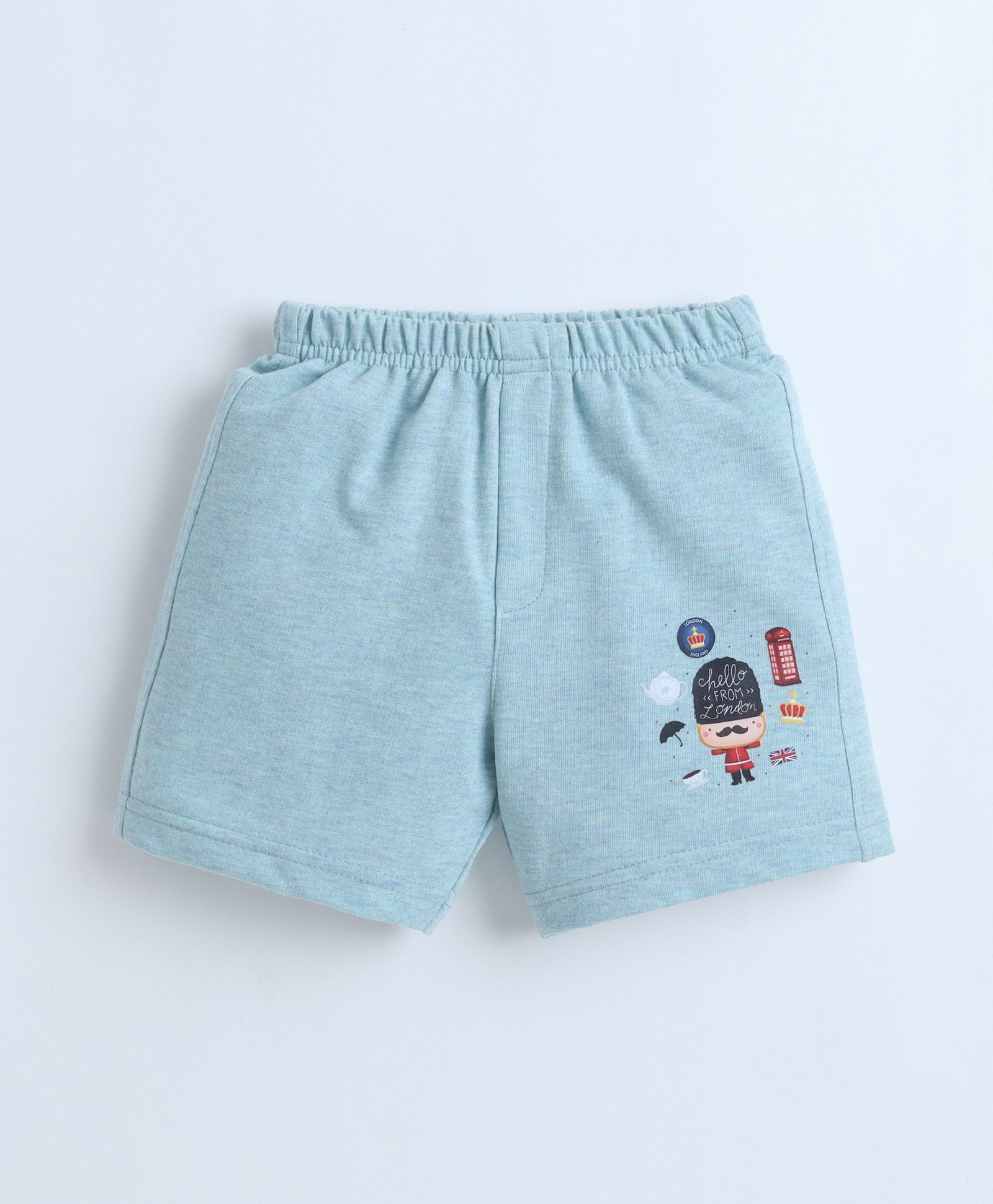 BUMZEE Red & Sea Green Boys Shorts Pack Of 2