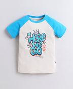 Bumzee Beige & Brick Red Graphic Print T-Shirt, Pack of 2, Half Sleeves