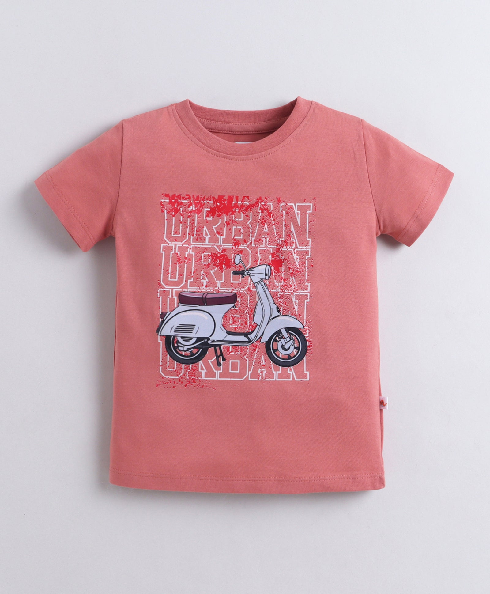 BUMZEE Beige & Brick Red Boys Half Sleeves Cotton T-Shirts Pack Of 2