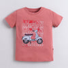 BUMZEE Beige & Brick Red Boys Half Sleeves Cotton T-Shirts Pack Of 2