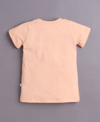 Bumzee Peach & Green Graphic Print T-Shirt, Pack of 2, Half Sleeves, 100% Cotton