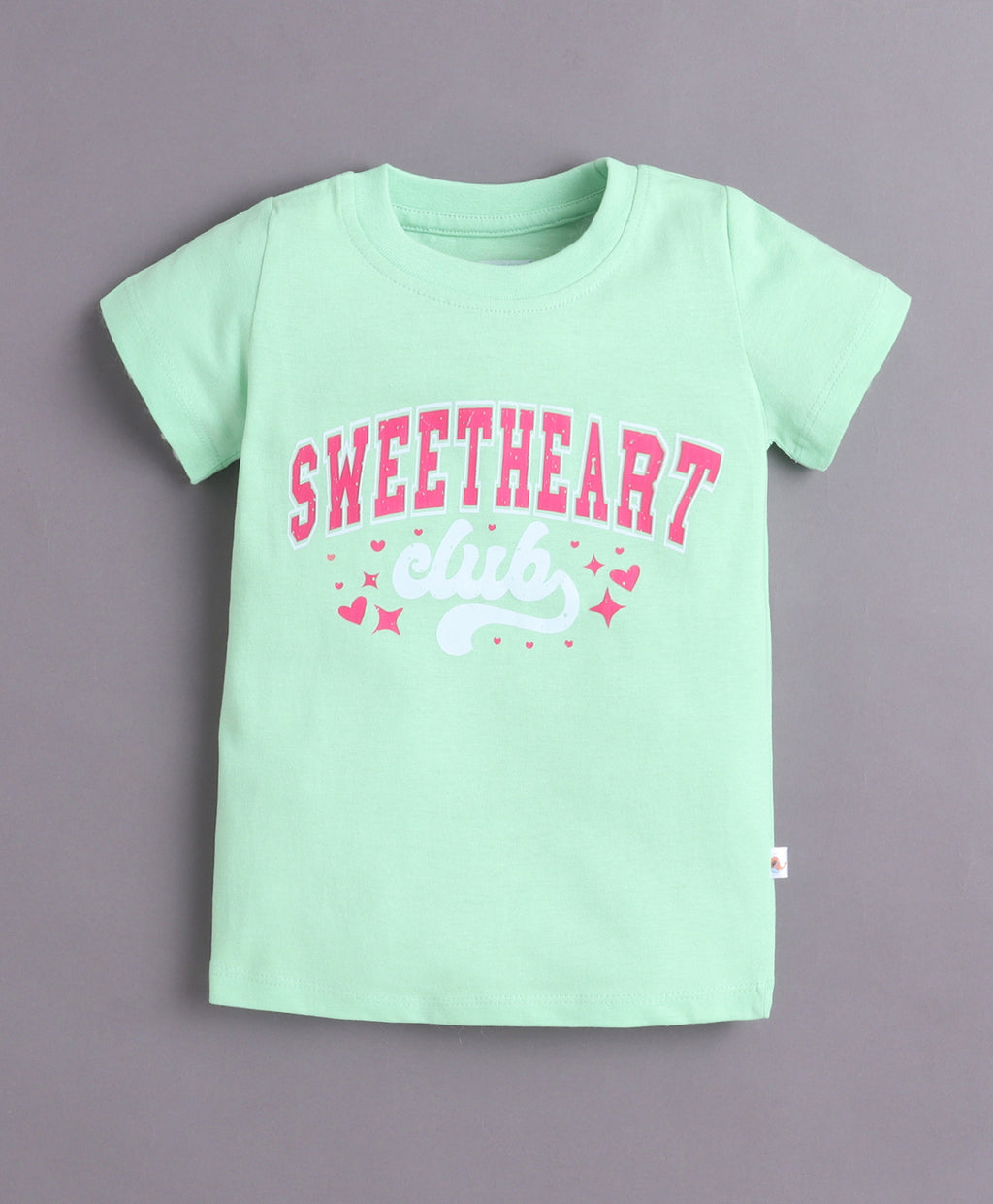 Bumzee Peach & Green Graphic Print T-Shirt, Pack of 2, Half Sleeves, 100% Cotton