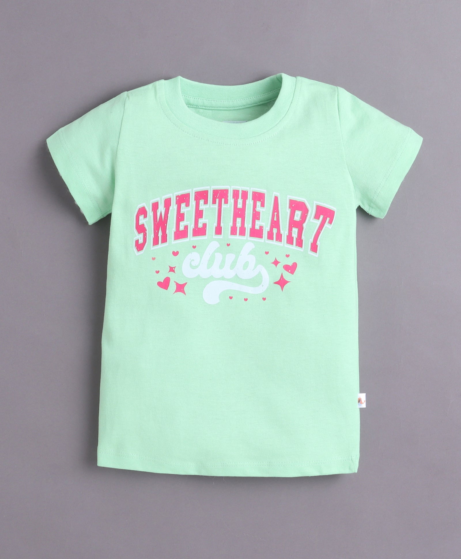 BUMZEE Peach & Green Girls Half Sleeves Cotton T-Shirts Pack Of 2