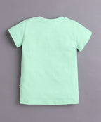 Bumzee Peach & Green Graphic Print T-Shirt, Pack of 2, Half Sleeves, 100% Cotton