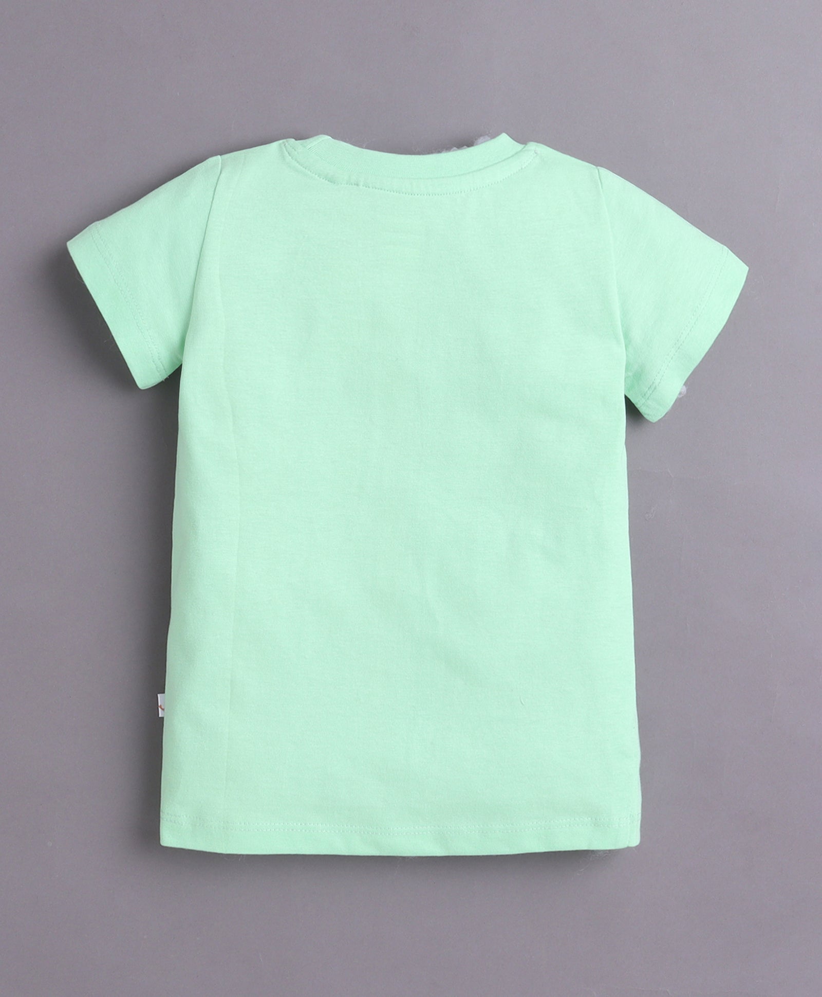 BUMZEE Peach & Green Girls Half Sleeves Cotton T-Shirts Pack Of 2