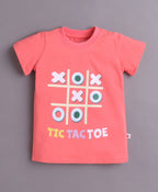 Bumzee Purple & Coral Graphic Print T-Shirt, Pack of 2, Half Sleeves, 100% Cotton