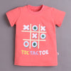 BUMZEE Purple & Coral Girls Half Sleeves Cotton T-Shirts Pack Of 2