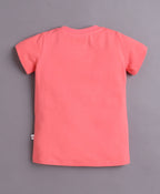 Bumzee Purple & Coral Graphic Print T-Shirt, Pack of 2, Half Sleeves, 100% Cotton
