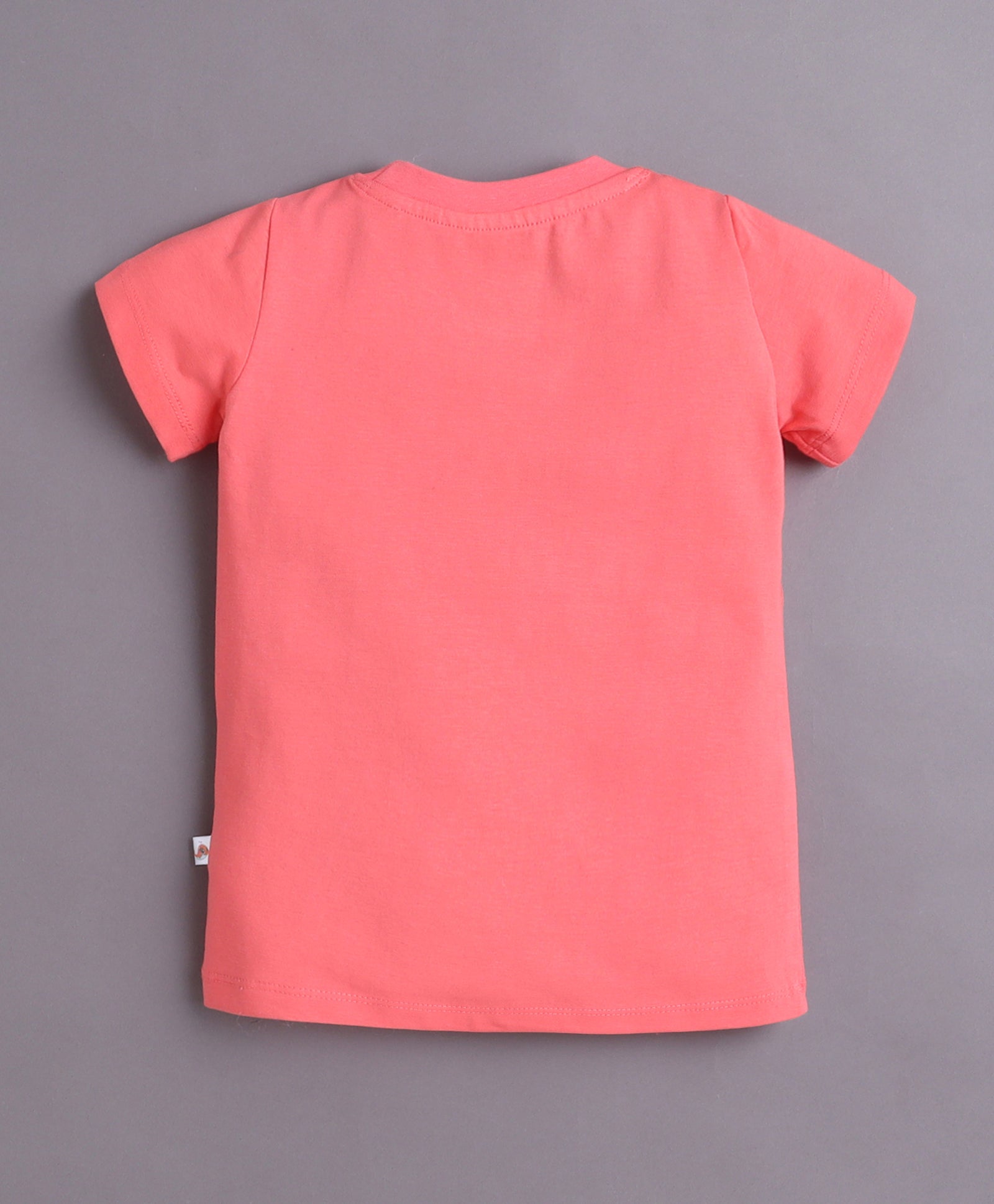 BUMZEE Purple & Coral Girls Half Sleeves Cotton T-Shirts Pack Of 2