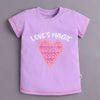 BUMZEE Purple & Coral Girls Half Sleeves Cotton T-Shirts Pack Of 2