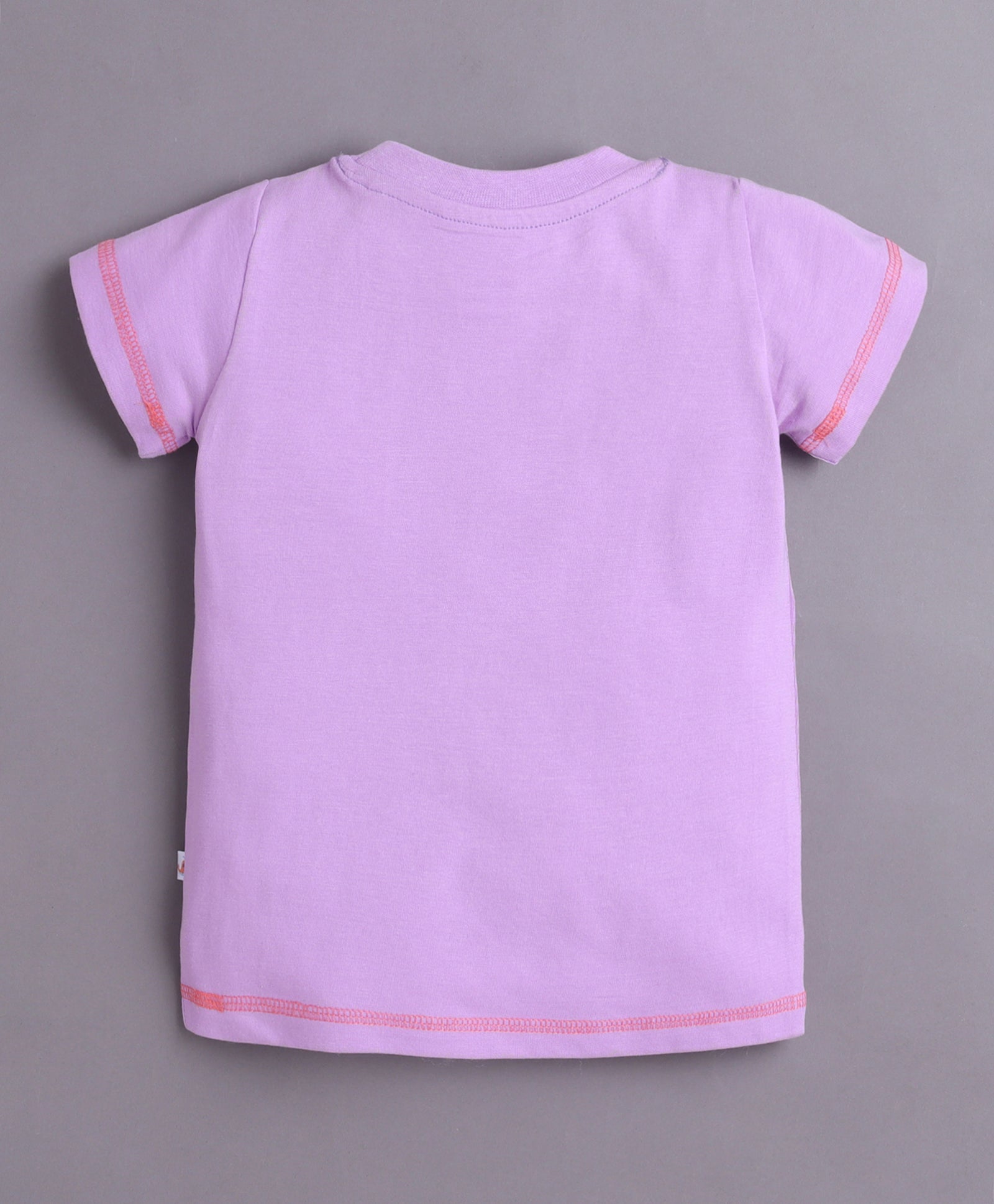 BUMZEE Purple & Coral Girls Half Sleeves Cotton T-Shirts Pack Of 2