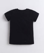 Bumzee Pink & Black Animal Print T-Shirt, Pack of 2, Half Sleeves, 100% Cotton